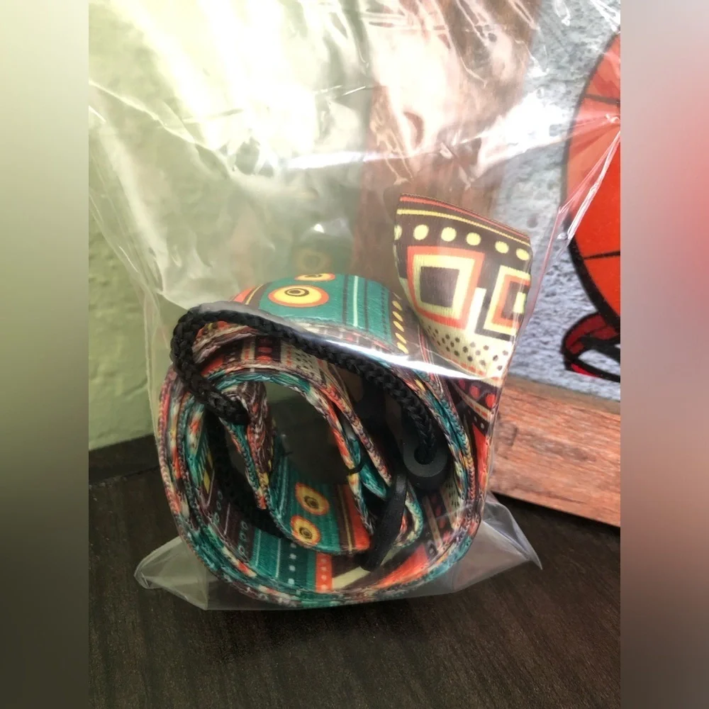 Lanyard (Green-Orange) Chevron Multicolored beautiful with Hook For ID or Keys